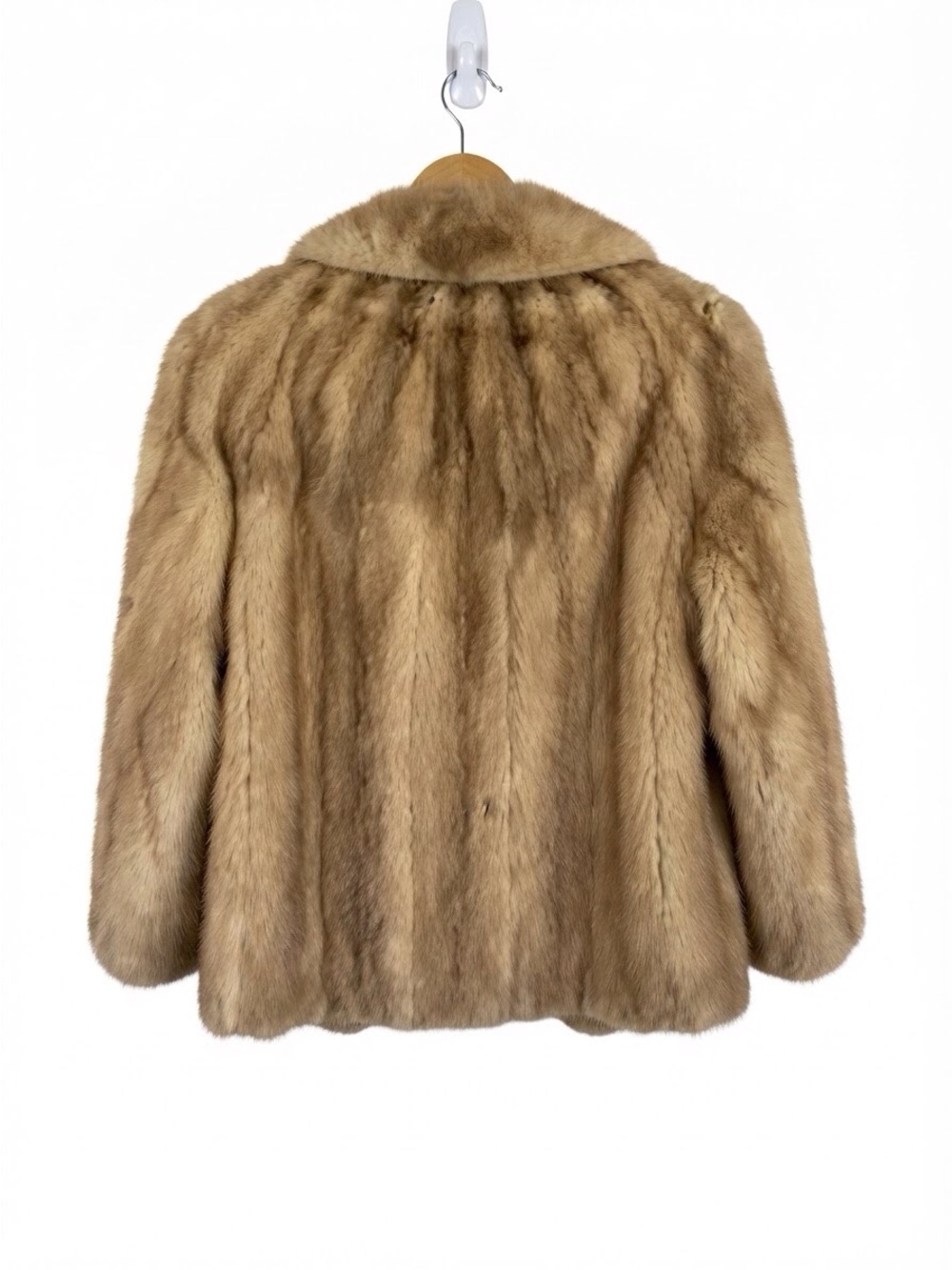 Vintage 1950s Pastel Beige Mink Fur Coat Swing Jacket Mid Century Luxury - Picture 3 of 10
